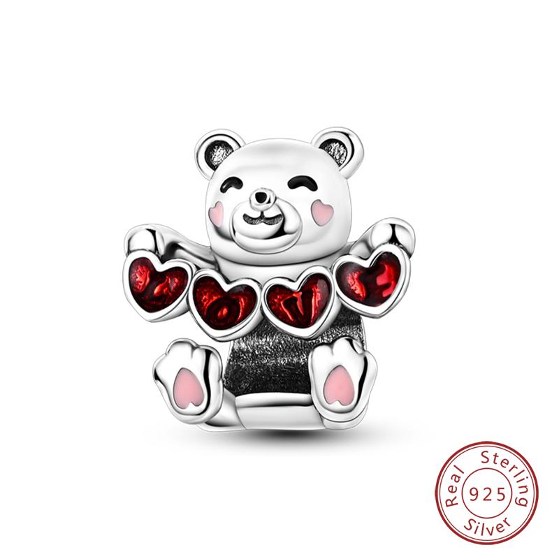 100% Copper Cute Little Bear Butterfly Flamingo Charms Beads Rose Princess Pendants Fit Diy Bracelets Jewelry Gifts