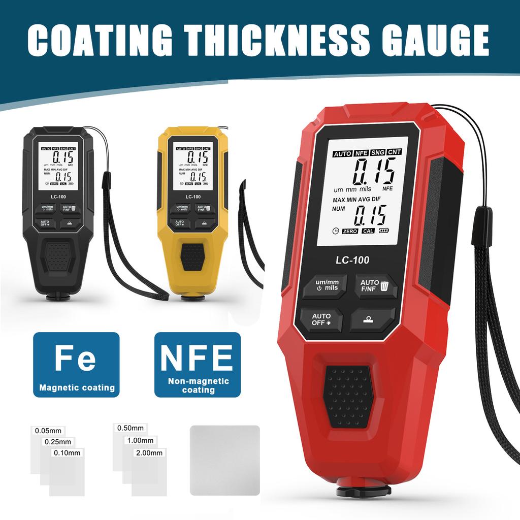 Car Coating Thickness Meter with Large LCD Screen for Accurate Data Reading and Builtin Data Storage Function