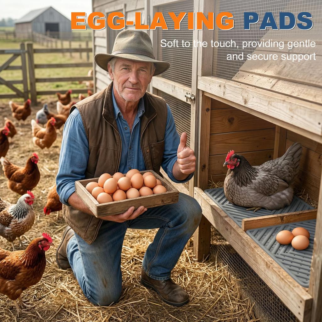 4Pcs Silicone Chicken Nesting Pad 12 Inch Cuttable Chicken Egg Laying Mat Reusable Hen Nesting Pad Chicken Coop Bird Nest Mat