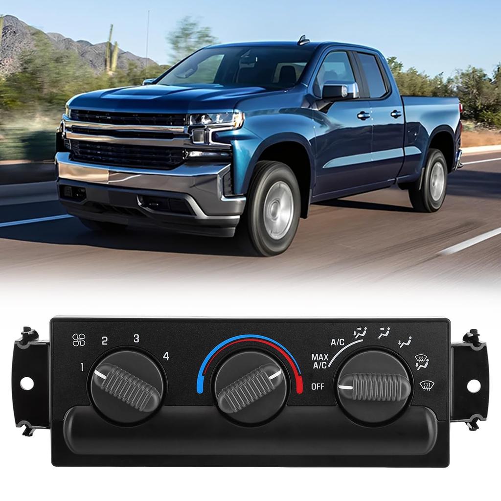 16250545 Heater A/C Control Switch Fit for 1999-2004 S10 & 1999-2002 Sonoma, 2.2L 4.3L Heat A/C Temperature Climate Control Panel Replace OE 09351325