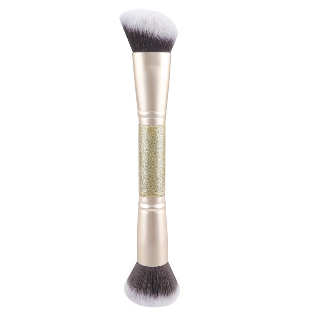 1PCS Double-Ended Foundation And Contour Brush Set Soft Synthetic Bristles for Powder Buffer Blending Duo Face Brushes