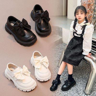 Mädchenschuhe Echtleder Kinder Prinzessin kleine Lederschuhe 2025 Frühling und Herbst Neu Leichtgewichtige weiche Sohle Britischer Stil Schwarze Einzelschuhe