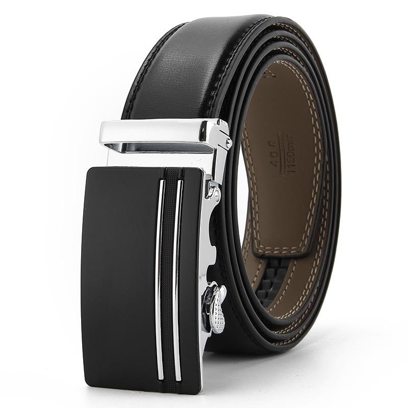 

Мужской ремень Натуральная двухслойная коровья кожа Автоматическая пряжка Высококачественный мужской ремень для брюк Бизнес 110-130CM