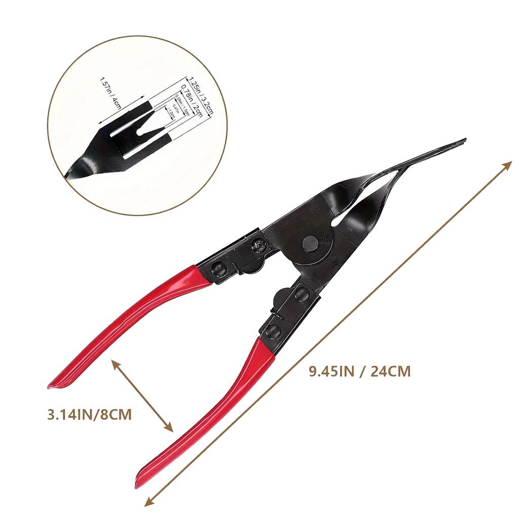 Professional Car Trim Clip Removal Pliers Durable Alloy Steel Non Slip Handle for Headlight Door Panel Retainer Fastener Removal