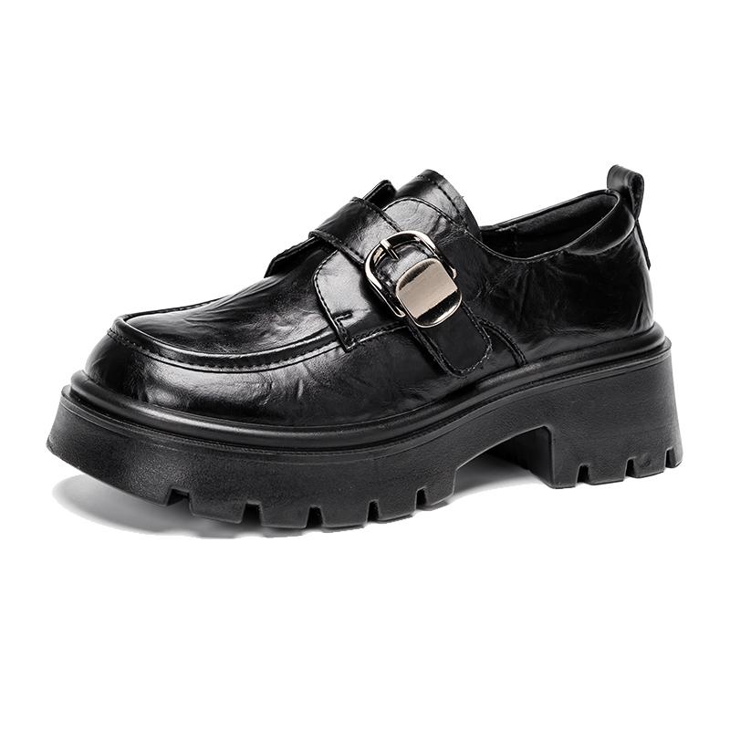 Warrior Retro British College Style Synthetic Leather Loafers Kids Loafers Black WXP(WZ)-3002