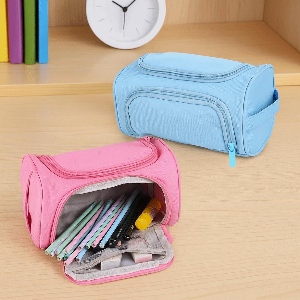 Oxford Cloth Double-Layer Pencil Case Wear-resistant Stationery Organizer Pencil Bag  Boy Girl