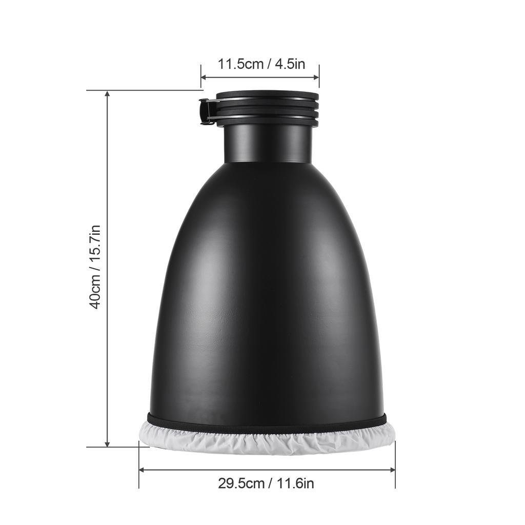 11.6 Inch Beauty Dish with Profoto Mount Tele Zoom Reflector Diffuser Lamp Shade Dish with 60 degrees Honeycomb Grid &