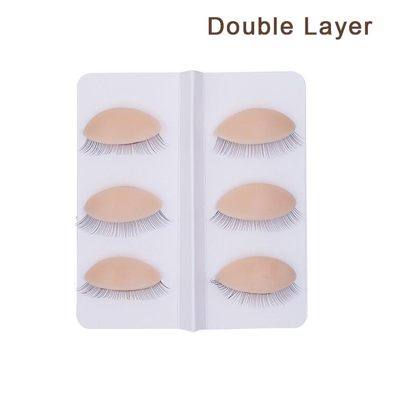 3Pairs/Set Replacement False Eyelash Extension Practice Head Model Silicone Removable Eyelids Tattoo Training Eyes Mannequin