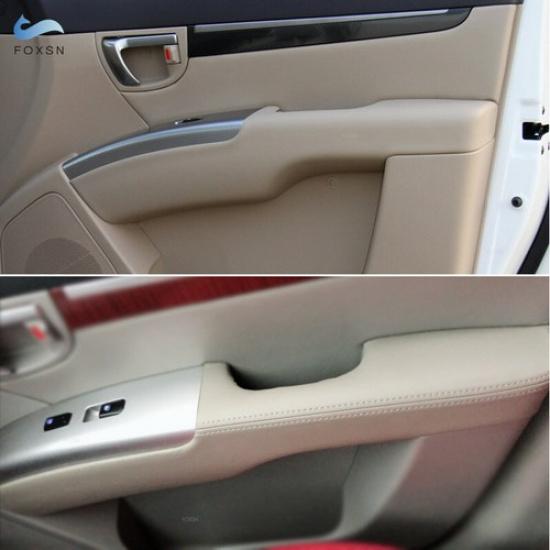 Подходит для Hyundai Santa Fe 06-12 Панели задних дверей Подлокотник Кожаная накладка Обивка БЕЖЕВЫЙ