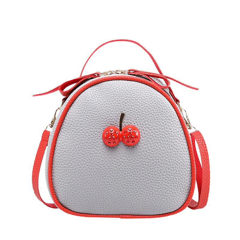 

Korean Style Cherry Lychee Color Block Mini Backpack and Crossbody Phone Bag for Women - Summer 2022 сірий колір