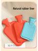 Classic Thickened Rubber Hot Water Bottle with Plush Cover for Warmth