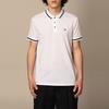 Emporio Armani Striped Print Button Short Sleeve Polo Shirt Men tops White 8N1FL1-1JBQZ-0100