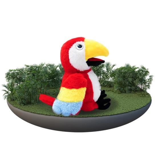 Plüsch Papagei Handpuppe mit beweglichem Mund Interaktives Zootier Spielzeug für Kinder Erwachsene Weich Stofftier