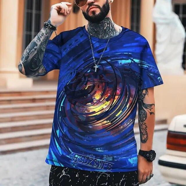 Letní pánské tričko Umění různých rozměrů 3D tisk Pánské topy Humorné Abstraktní Vtipné Šití Vysoká kvalita