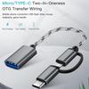 Type-c Android To Usb 2-in-1 OTG Data Cable For Mobile Phone Tablet Data Transmission Adapter Cable