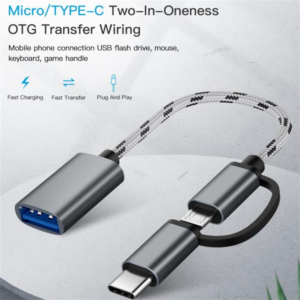 Type-c Android To Usb 2-in-1 OTG Data Cable For Mobile Phone Tablet Data Transmission Adapter Cable