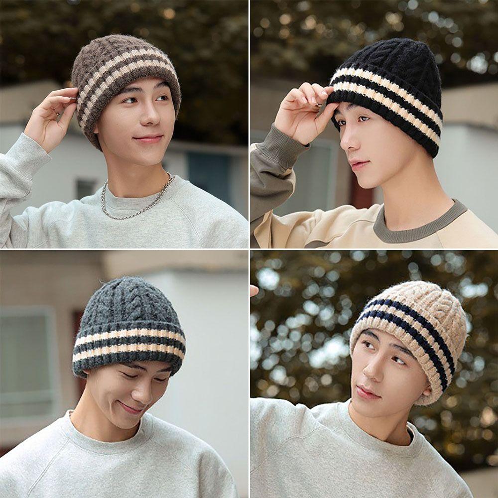 

Thickened Knitted Hat Warm Ear Protector Cap Fashion Beanie Cap Winter