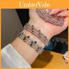 Geometric Alloy Bracelet With Rhinestone Embellishments For Fashionforward Women
