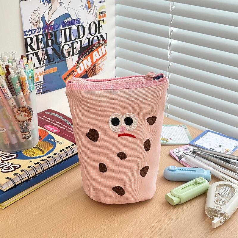 Cookies Creative Pencil Bag Female High-value Student Foldable Pencil Bag Large Capacity Makeup Brush Storage Bag