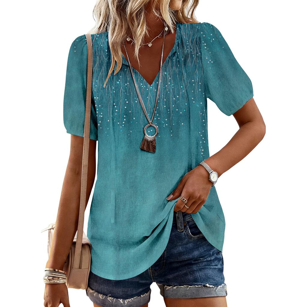 Women's Fashionable Casual Vintage Printed Top