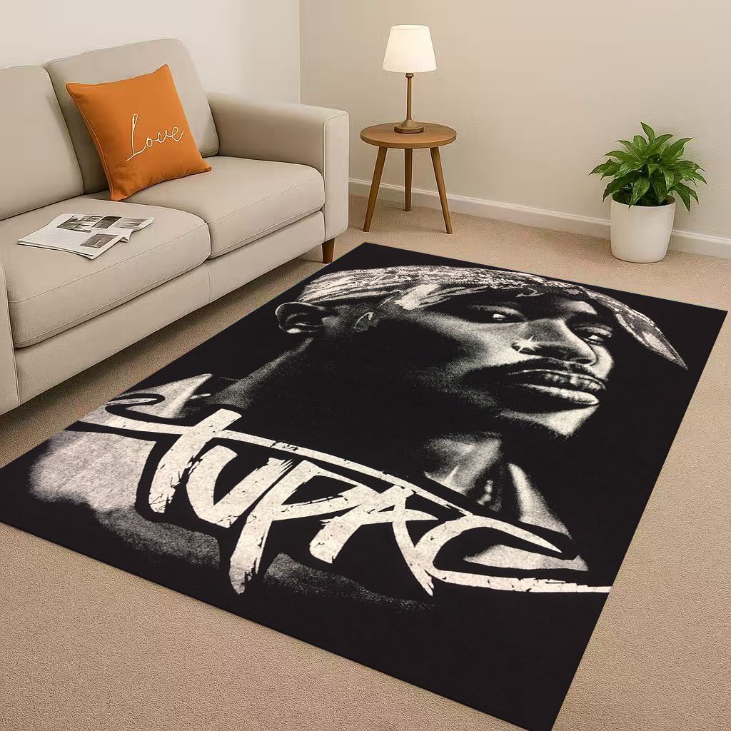 3D Klasický Rap Tupac 2pac Hip-Hop Hudba Rapper Obývací pokoj Protiskluzový Koberec pro Ložnici Hernu Pohovku, Domácí Dekorace Rohožka