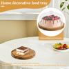 Wooden Cake Stand Round Wood Cake Plate with Acrylic Lids Decorative Cake Holder Multi-functional Dessert  Platter for Birthdays