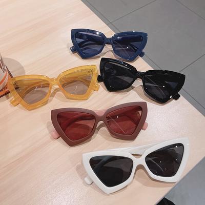 Dámske slnečné okuliare Cat Eye   Štýlové trojuholníkové tienidlá Číre cukríkové farebné okuliare Vintage slnečné okuliare pre ženy
