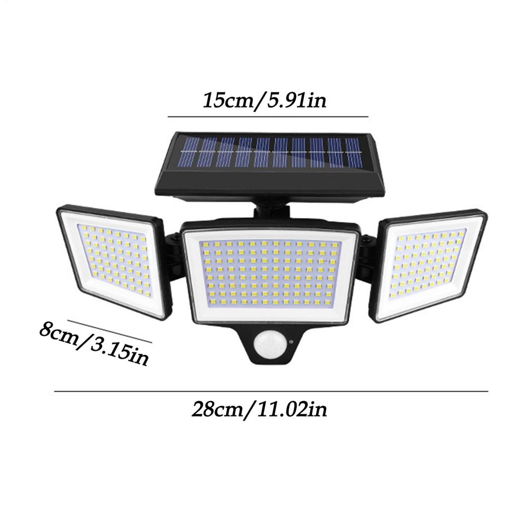 Solar Lights Outdoor Waterproof With Remote Motion Sensor 2500 LM Waterproof Lamp 3-Heads Outdoor Solar Yard Lights For Outside
