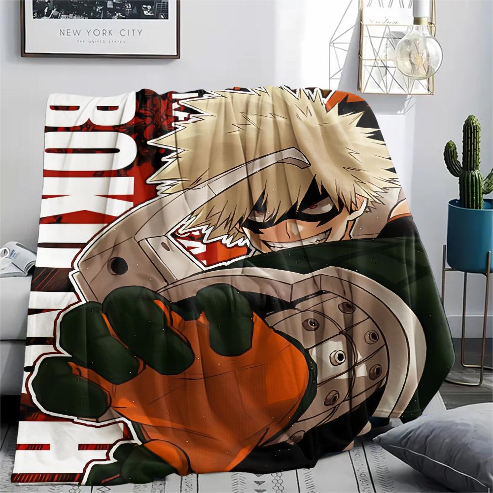 My Hero Academia Character Pattern Flannel Blanket, High Quality Comfortable for All Seasons, Home Decor, Warmth and Comfort, Perfect for Gifts.