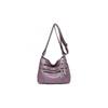 For The Ladies Bags Soft Waterproof Multi Zipper Leather Satchel Outdoor Travel Shoulder Bag Purple