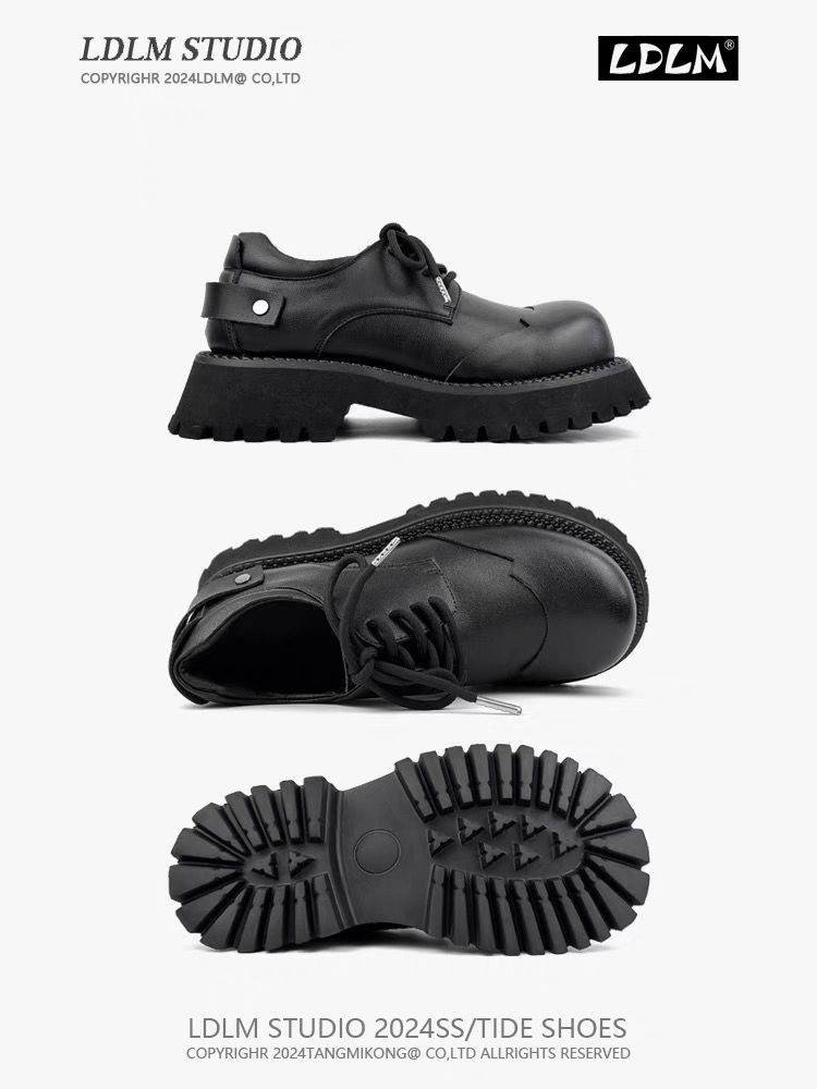 Hight Quality Spring New Street Style Height Increasing Leather Shoes For Men's Women Black Hombre Teenagers Daily Casual Dress