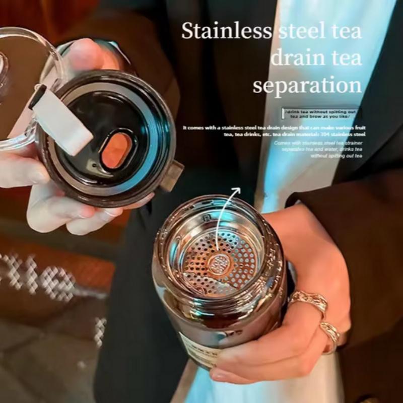 Water Bottle Plastic Portable Water Cup with Tea Compartment Outdoor Student Sports Cups BPA Free Water Bottle