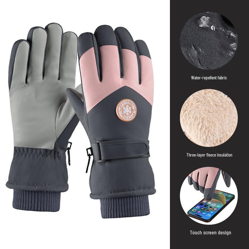 Winter Ski Gloves for Men & Women: Thickened, Windproof, Waterproof, Touchscreen-Compatible