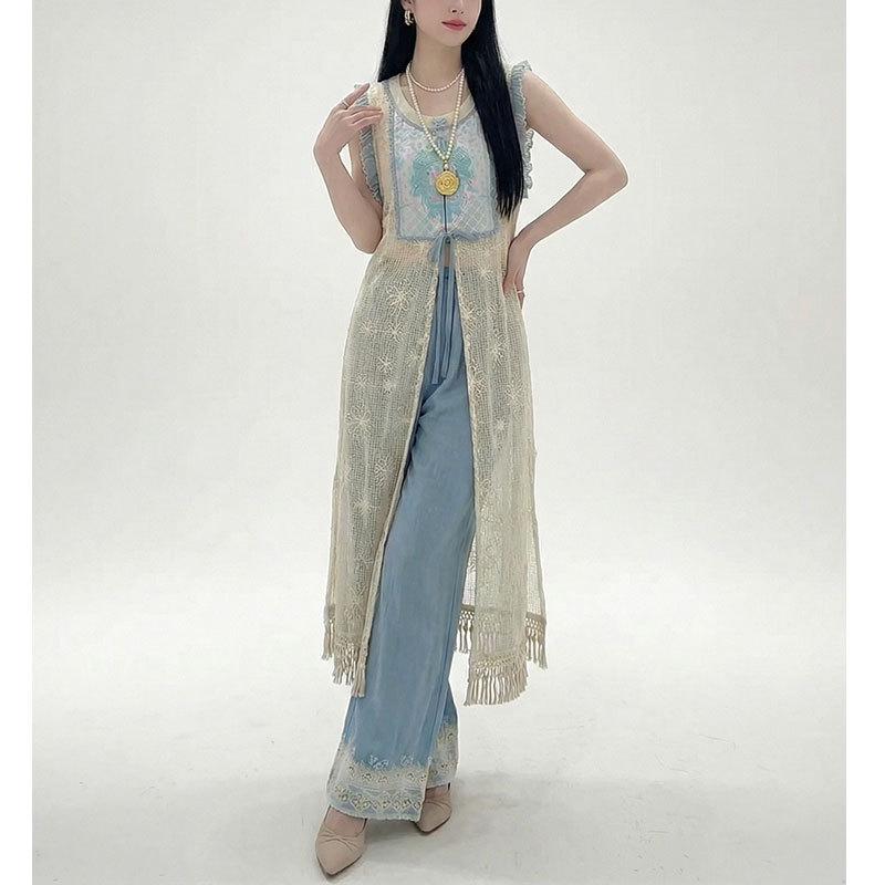 

2026 Spring/Summer Knit Long Cardigan & Pants Set - Pastoral Commuting Wear, Fresh & Slimming Style. XL