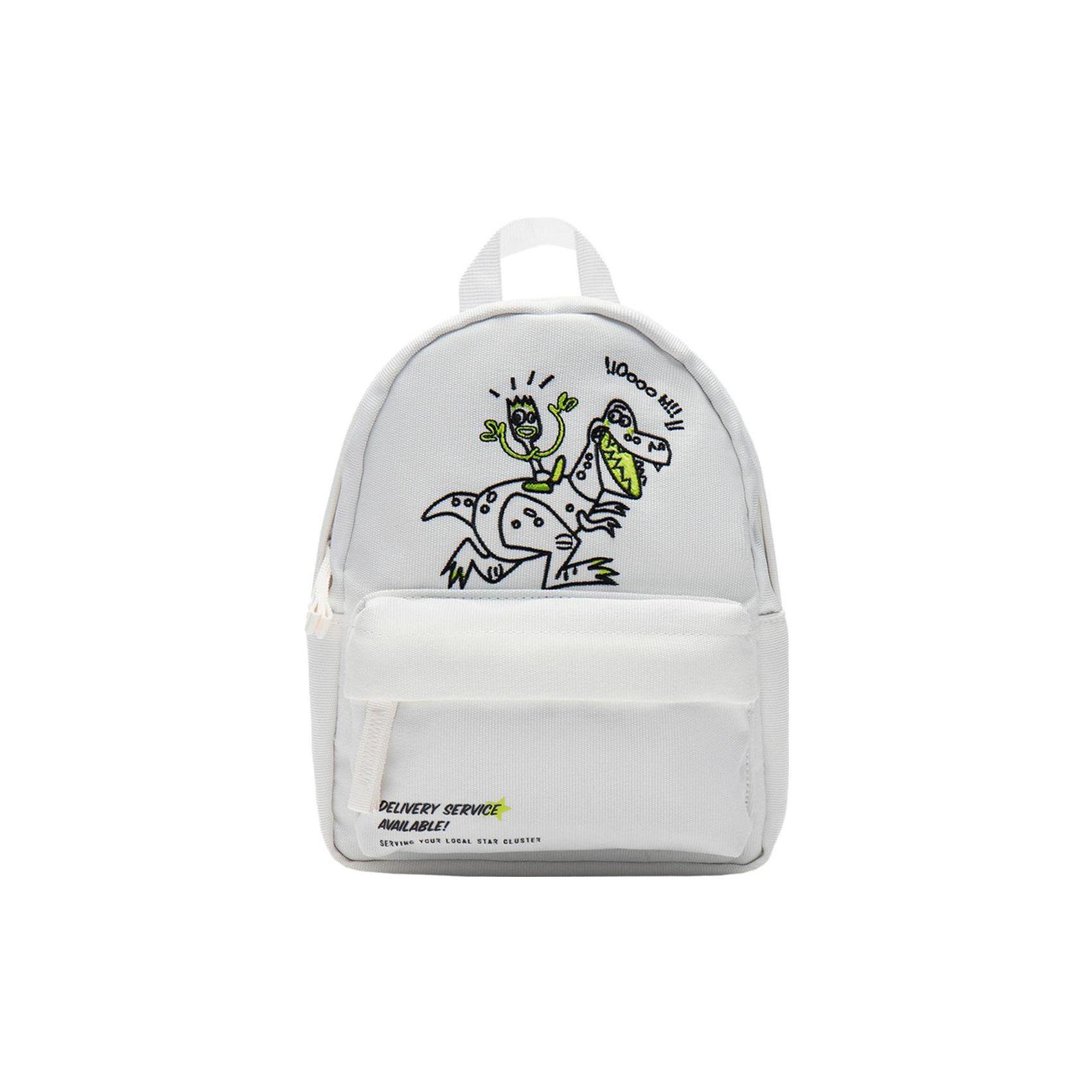 Li Ning X Disney Toy Story Simple Color Matching Design Animated Character Pattern Embroidery Elements Polyester Backpack Unisex Backpack ABSS175-2 White