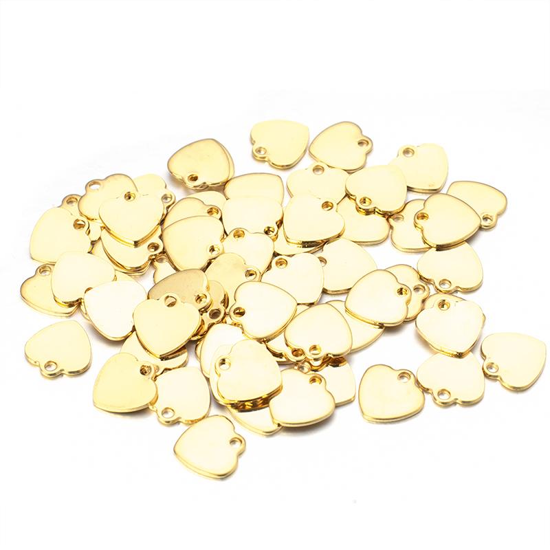 20pcs Stainless Steel Extend Tail Chain Charms Tag Gold Steel Color Multi-style Pendant for DIY Necklace Bracelet Jewelry Making
