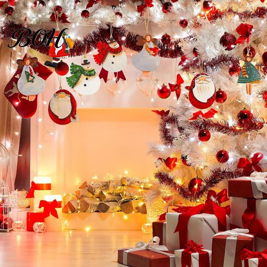 Festive Wooden Ornaments for Holidays 16/24/32Pcs Christmas Ornaments, Flying Angels Decorations, Santa Claus Rustic Xmas Party Supplies Holiday