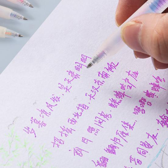 6Pcs/Set Glitter Gel Pens Smooth Writing Vibrant Colors Rainbow Gradient Gel Pens