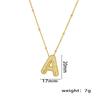 18K Gold-Plated Copper Necklace with Micro-Inlaid Zirconia & 26 Letter Pendant - Classic and Versatile European-American Jewelry