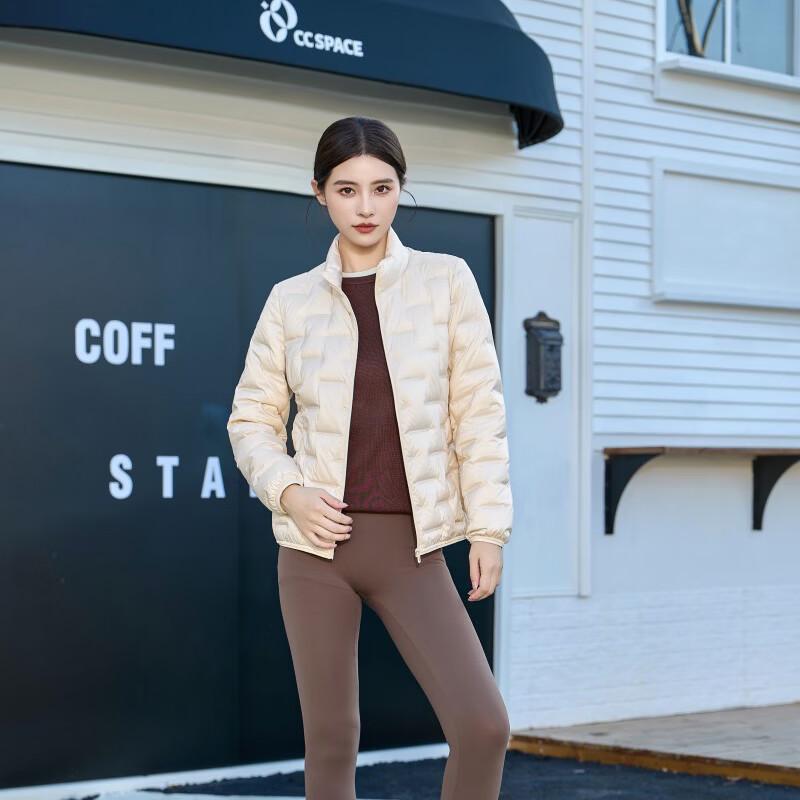 Women's Lightweight 90% Duck Down Stand-Collar Short Jacket