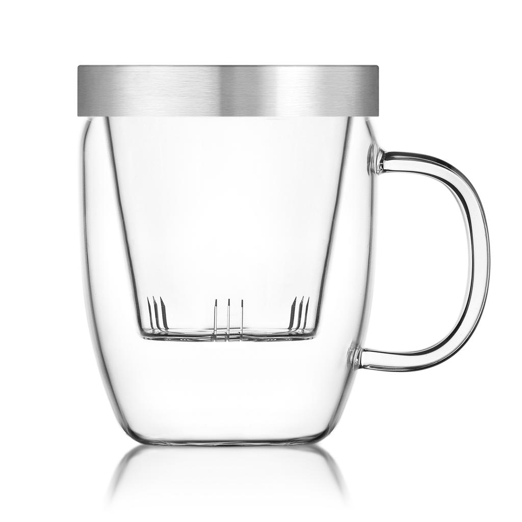 Samadoyo-Heat-Resistant Glass Tea Cup, Green Tea Cup with Filter, Simple Tea Cup, 400ml