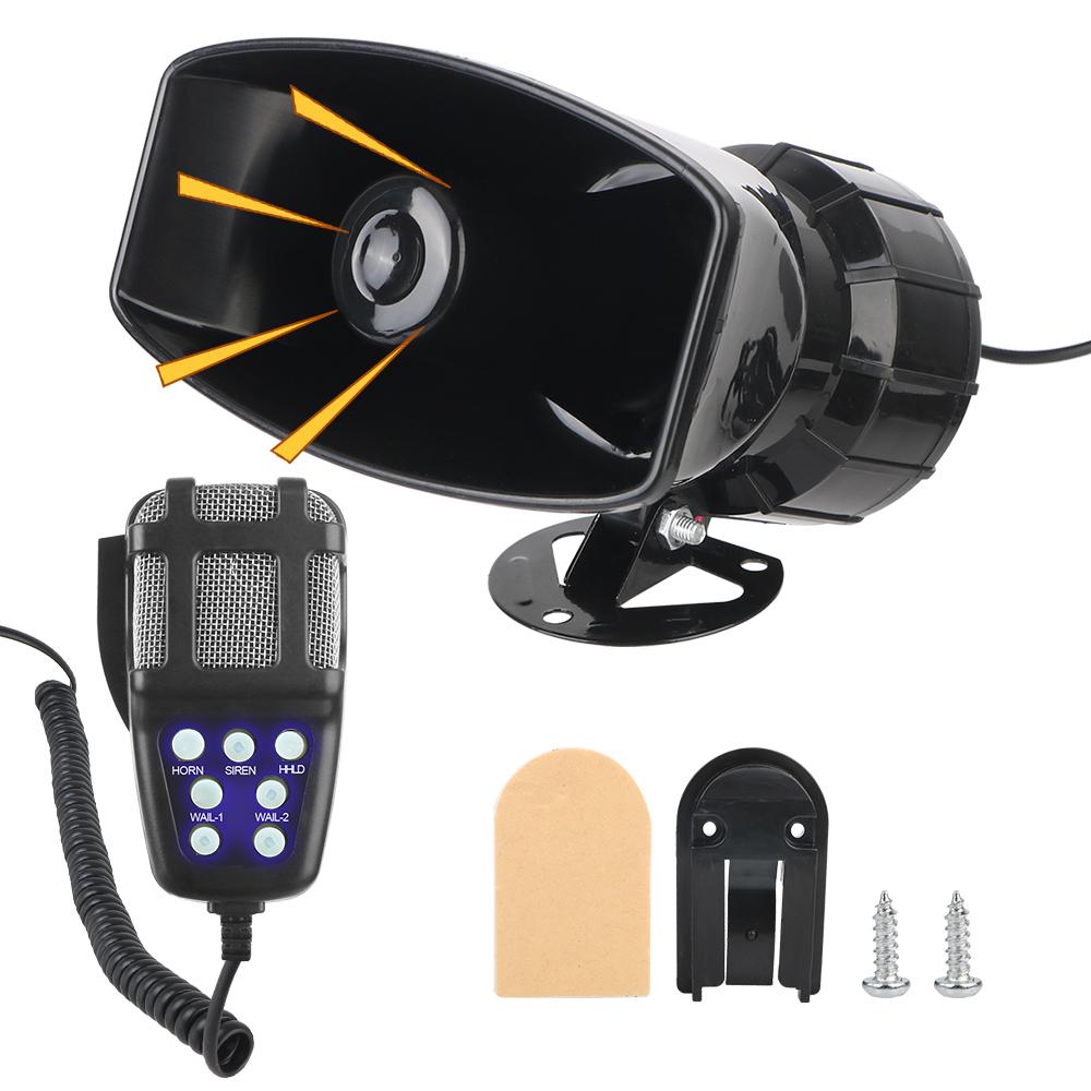 

12V 100W 120DB Loud 7 Sounds Multi-tone & Claxon Horn Police Siren Air Horn Speaker Car Warning Alarm Megaphone Car Horn 12V