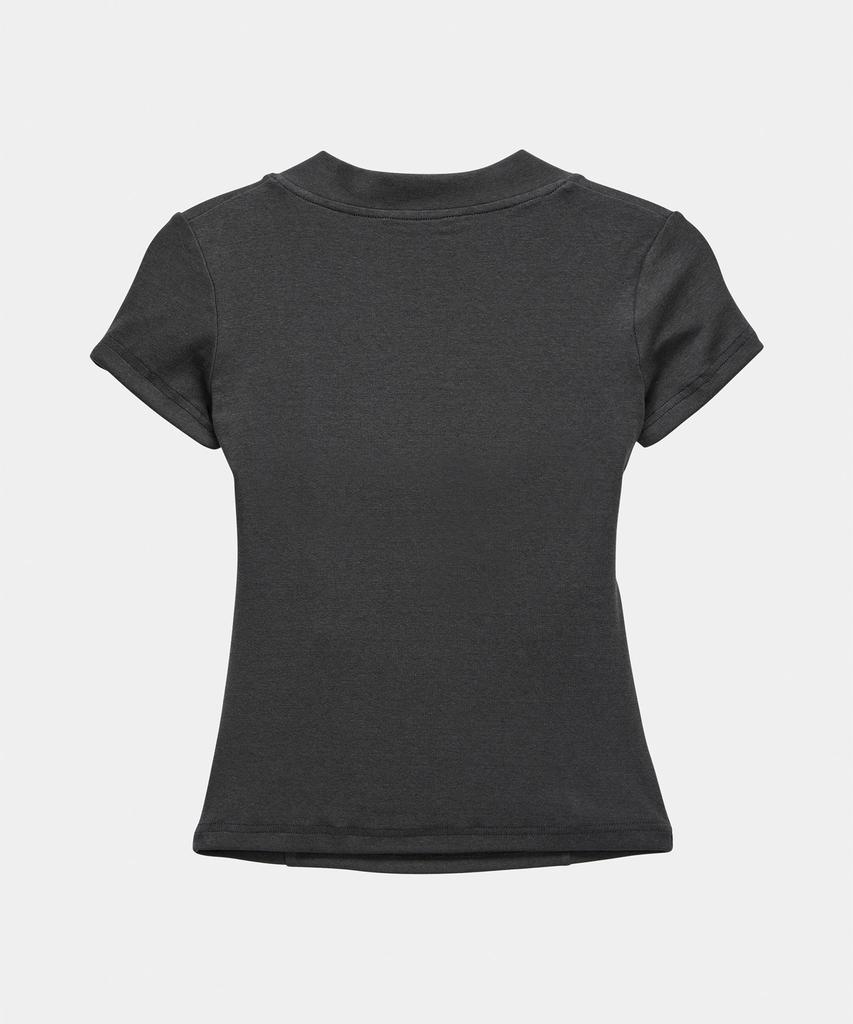 ETRE AU SOMMET Shirring Eyelet Bolero Top (Dark Gray)
