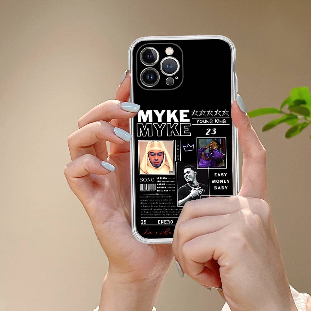 Myke Towers Rapper Transparent Phone Case For IPhone 17 Air 16 Pro Max 15 14 13 12 11Plus Shockproof Cover