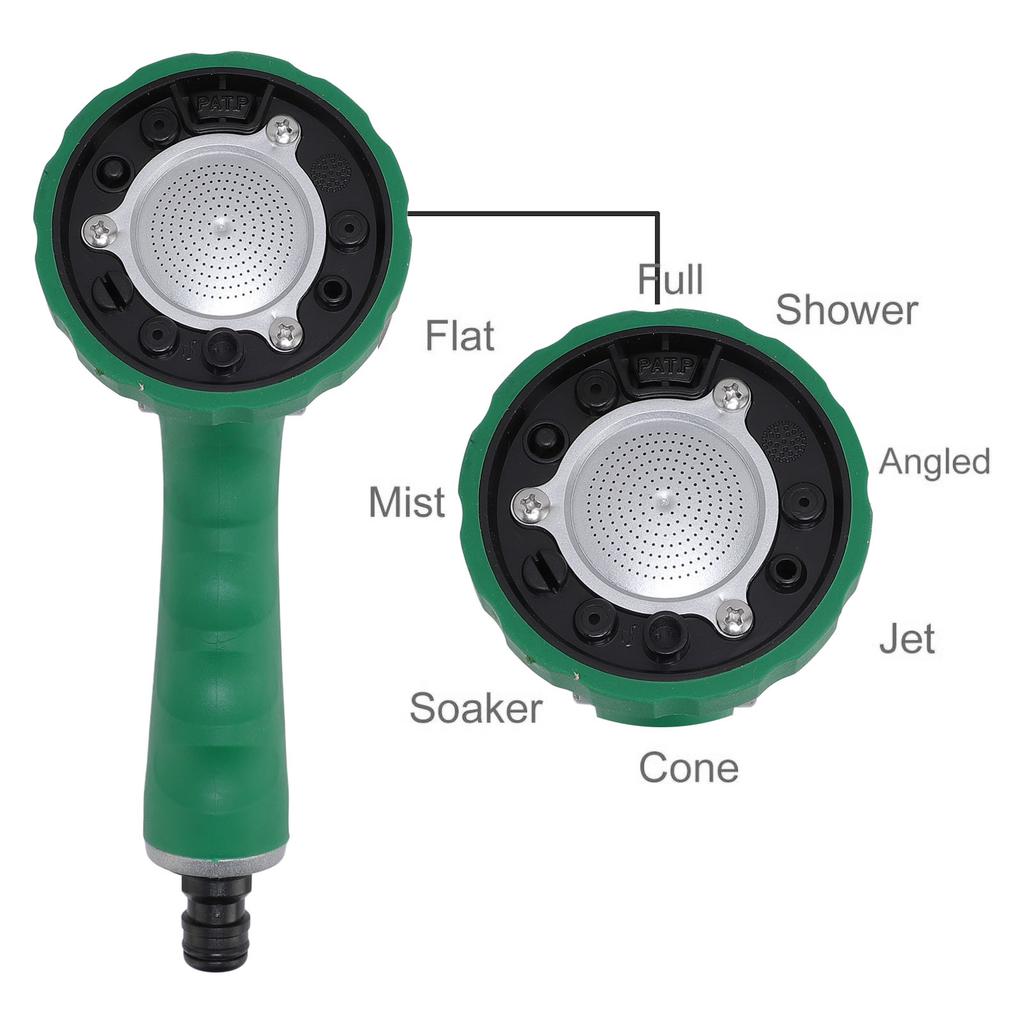 Garden Hose Nozzle 6 Patterns Slip Resistant Ergonomic Grip High Pressure Water Hose Sprayer for Washing Car Watering Flowers