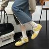 Dexun Schuhe Damen Soft-Sohle Forrest Gump Schuhe Neu Zweifarbig Schnürung Lässig Vielseitig Leicht Flachboden Sport- und Freizeitschuhe