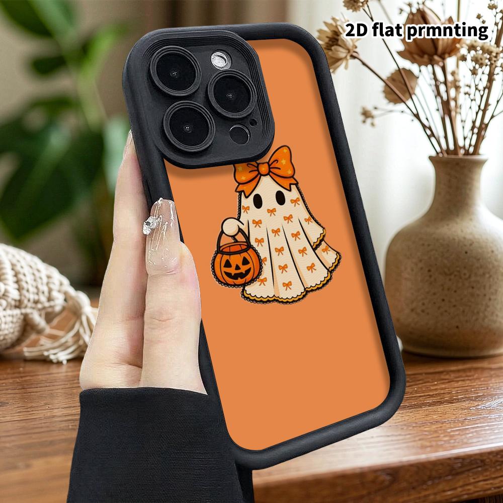 Phone case: 2D flat, suitable for iPhone 18, 17, 16, 15, 14, 13 Pro protective case, cartoon flat color, perfect Christmas and Halloween holiday gift