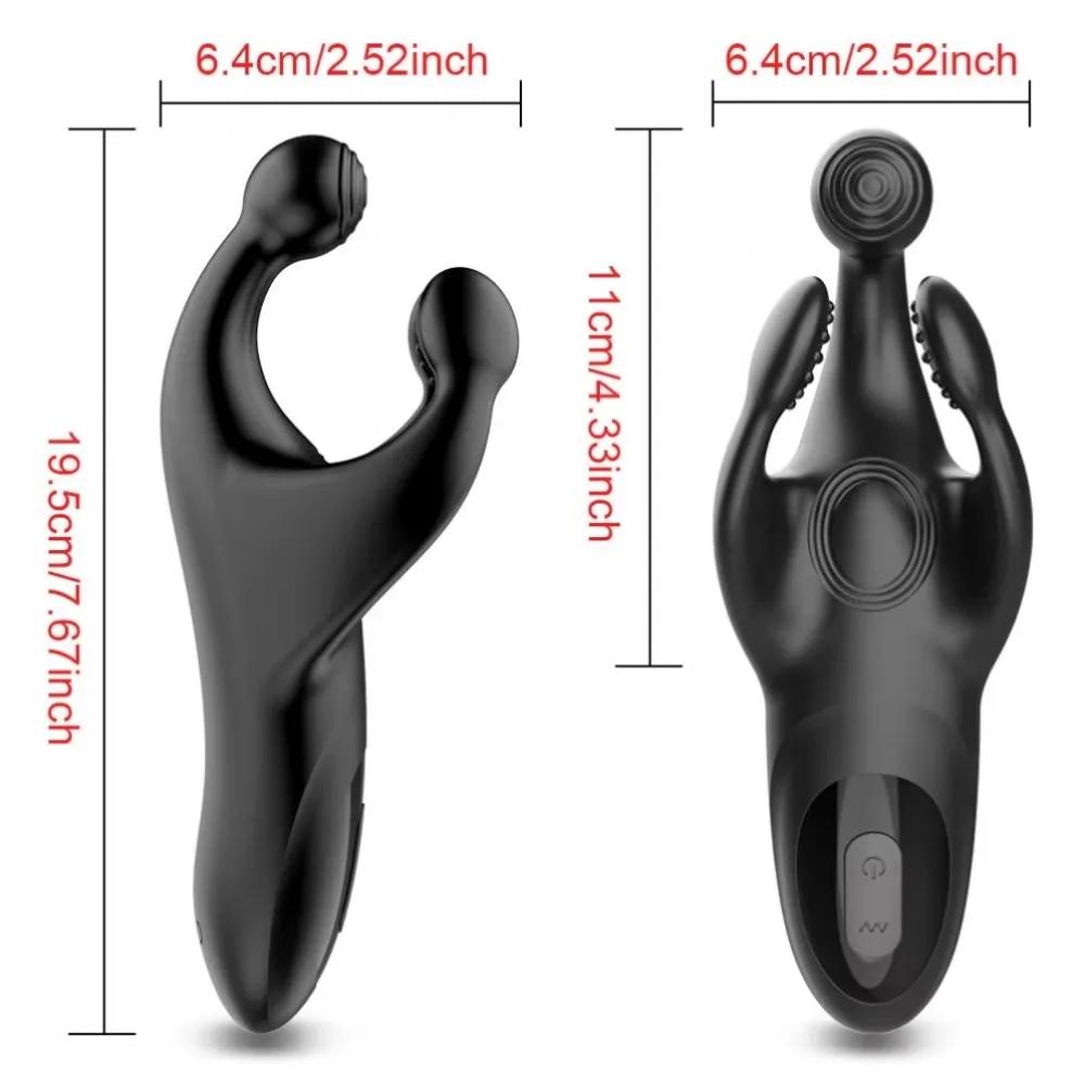 Penis Delay Trainer Glans Workout Vibrator Testicle Massager Soft Silicone Prostate Stimulator Male Masturbator Adult Products