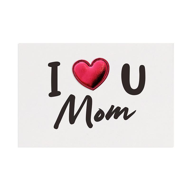 1pc Mother's Day Card with Leather 3D Heart Design - A Unique and Elegant Gift for Mom, Blank Inner Page, Expressing Blessings