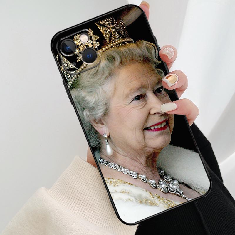 England Queen Elizabeth II Phone Case For iPhone 13 14 15 16 Pro Max 11 12 XS XR X Plus Shockproof Bumper Soft Cover
